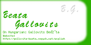 beata gallovits business card